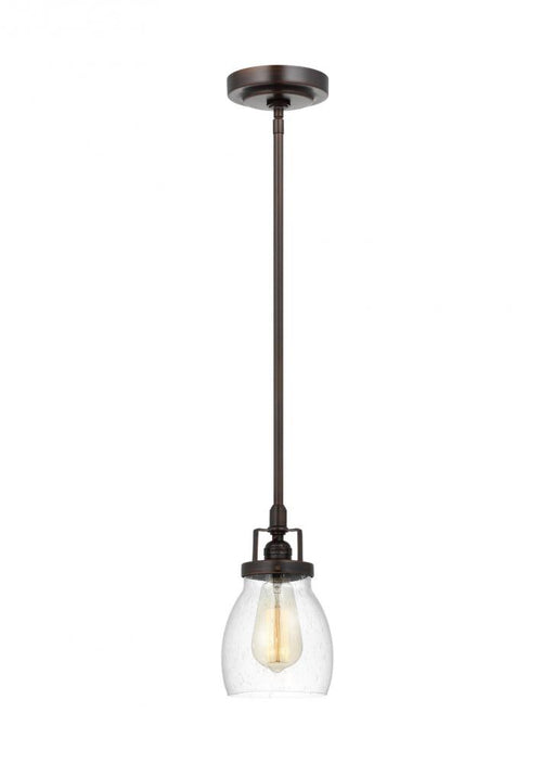 Generation Lighting Belton transitional 1-light indoor dimmable ceiling hanging single pendant light in bronze finish wi