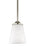 Generation Lighting Hanford traditional 1-light LED indoor dimmable ceiling hanging single pendant light in brushed nick
