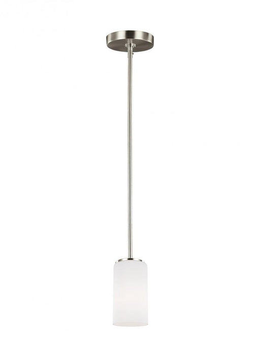 Generation Lighting Alturas contemporary 1-light indoor dimmable ceiling hanging single pendant light in brushed nickel