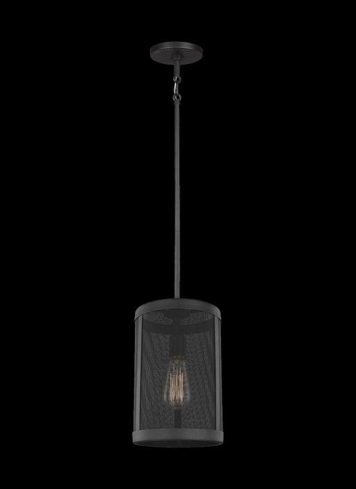 Visual Comfort & Co. Studio Collection Gereon traditional 1-light indoor dimmable ceiling hanging single pendant in black finish