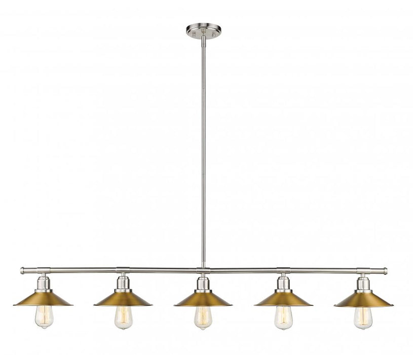 5 Light Linear Chandelier | 613-5L-BN+FB