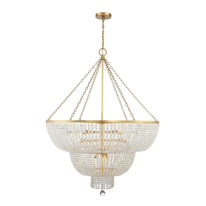 Crystorama Rylee 15 Light Antique Gold Chandelier