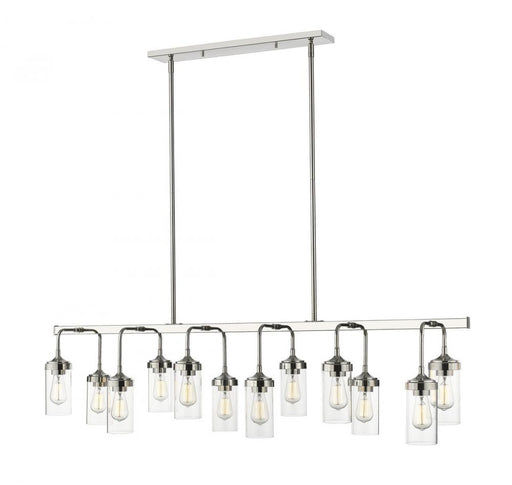 12 Light Linear Chandelier | 617-12L-PN