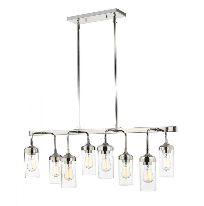 8 Light Linear Chandelier | 617-8L-PN
