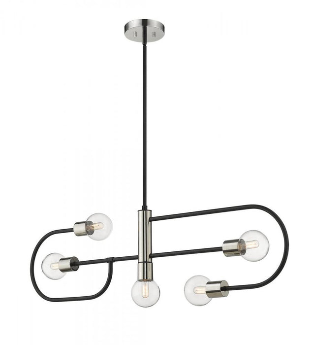 5 Light Linear Chandelier | 621-5L-MB-PN