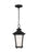 Generation Lighting Cape May traditional 1-light outdoor exterior hanging ceiling pendant in black finish with etched wh