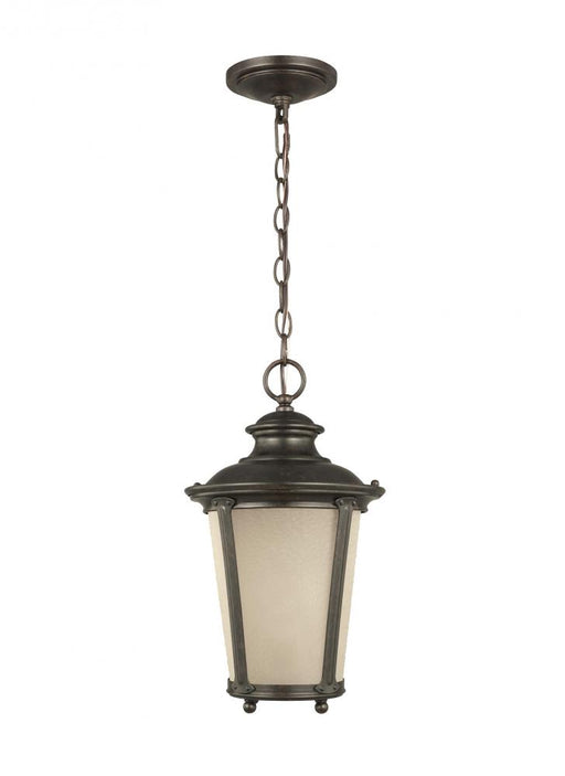 Generation Lighting Cape May traditional 1-light outdoor exterior hanging ceiling pendant in burled iron grey finish wit