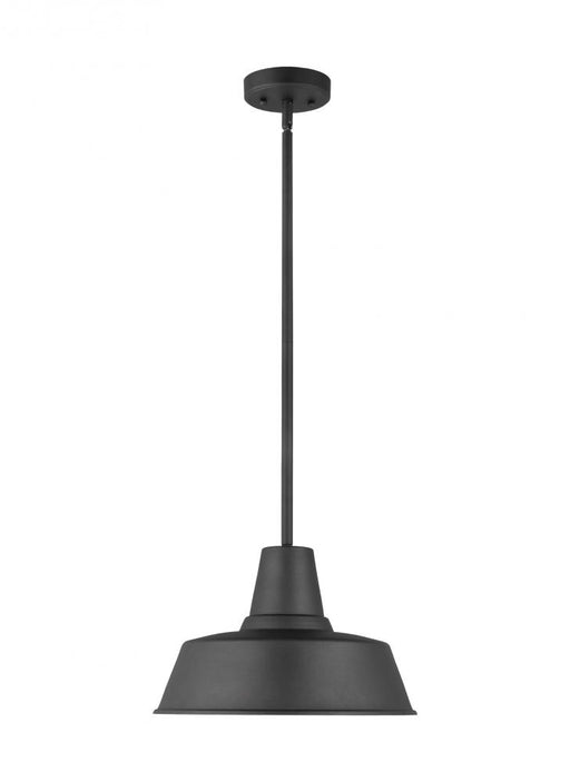 Visual Comfort & Co. Studio Collection Barn Light traditional 1-light outdoor exterior Dark Sky compliant hanging ceiling pendant in black