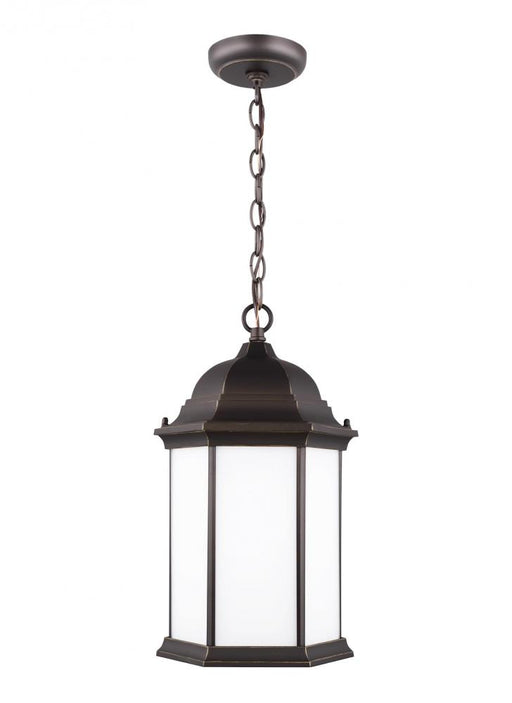 Generation Lighting Sevier traditional 1-light outdoor exterior ceiling hanging pendant in antique bronze finish with sa