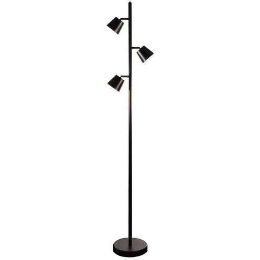  3 Light  Floor Lamp, Bk | 625LEDF-BK