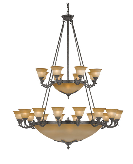 Crystorama 24 Light Antique Silver Traditional Chandelier