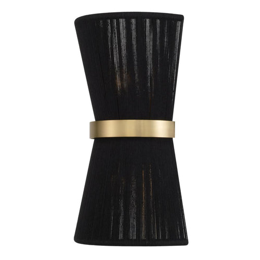 Capital 2-Light Sconce in Hand wrapped Black Rope String and Hand-Distressed Patinaed Brass