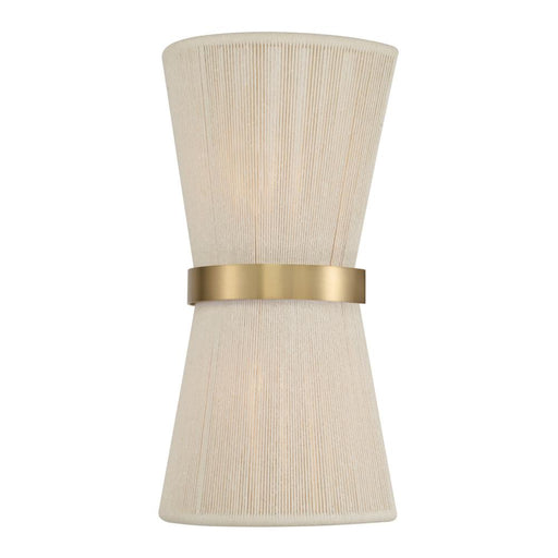 Capital 2-Light Sconce in Hand wrapped Bleached Natural Rope String and Hand-Distressed Patinaed Brass