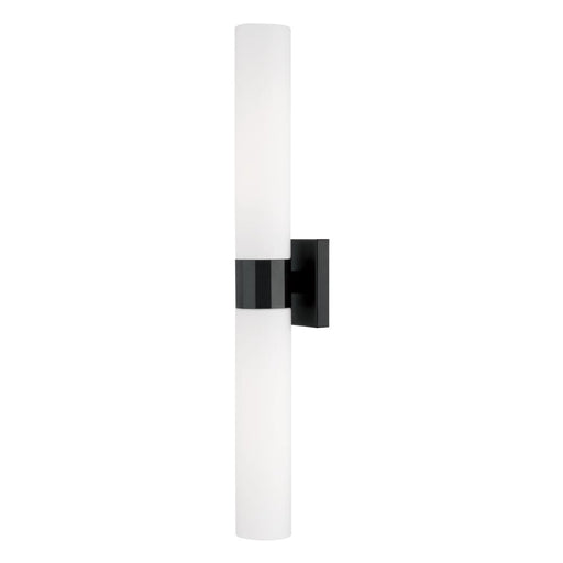 2-light Dual Sconce In Matte Black With Soft White Glass | 646221MB