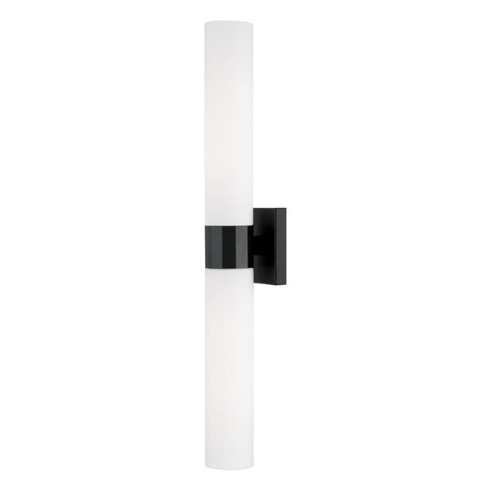 2-light Dual Sconce In Matte Black With Soft White Glass | 646221MB