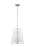 Visual Comfort & Co. Studio Collection Allis modern industrial 1-light indoor dimmable pendant in brushed nickel silver finish with white l