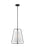 Visual Comfort & Co. Studio Collection Allis modern industrial LED 1-light indoor dimmable pendant in midnight black finish with white line
