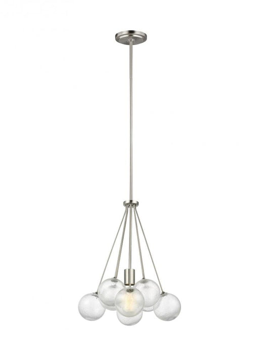Visual Comfort & Co. Studio Collection Bronzeville mid-century modern 1-light indoor dimmable ceiling hanging single pendant light in brush
