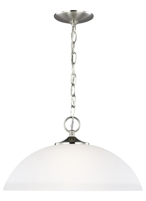 Geary Transitional 1-light Led Indoor Dimmable Ceiling Hanging Single Pendant Light In Brushed Nicke | 6516501EN3-962