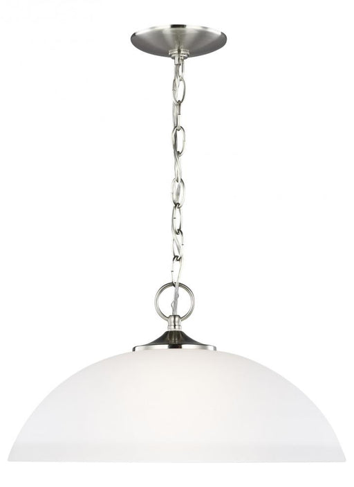 Generation Lighting Geary transitional 1-light indoor dimmable ceiling hanging single pendant light in brushed nickel si