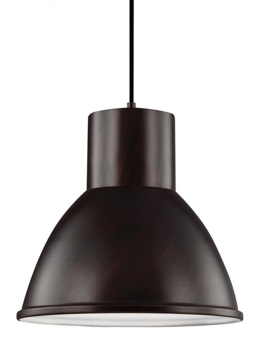Generation Lighting Division Street contemporary 1-light indoor dimmable ceiling hanging single pendant light in bronze | 6517401-710