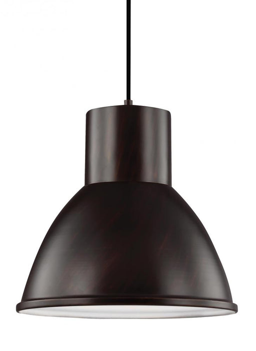 Generation Lighting Division Street contemporary 1-light indoor dimmable ceiling hanging single pendant light in bronze