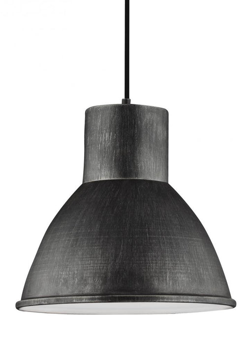 Generation Lighting Division Street contemporary 1-light indoor dimmable ceiling hanging single pendant light in stardus