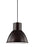 Generation Lighting Division Street contemporary 1-light LED indoor dimmable ceiling hanging single pendant light in bro