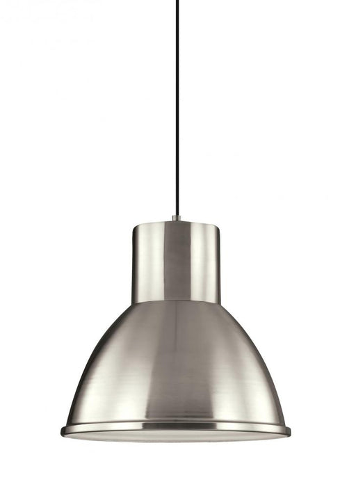 Generation Lighting Division Street contemporary 1-light LED indoor dimmable ceiling hanging single pendant light in bru