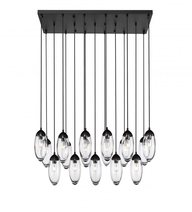 17 Light Linear Chandelier | 651P-17L-MB