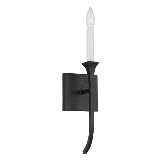 Capital 1-Light Sconce in Black Iron with Interchangeable White or Black Iron Candle Sleeve
