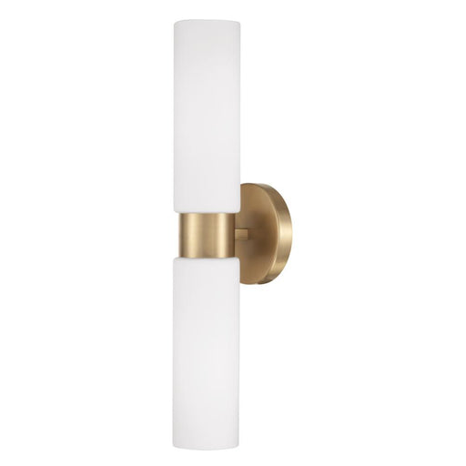 2-light Dual Linear Sconce Bath Bar In Aged Brass With Soft White Glass | 652621AD