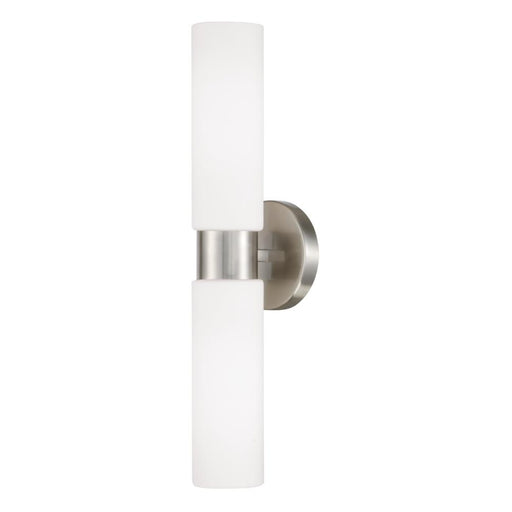 Capital 2-Light Dual Linear Sconce Bath Bar in Brushed Nickel with Soft White Glass