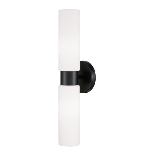 Capital 2-Light Dual Linear Sconce Bath Bar in Matte Black with Soft White Glass