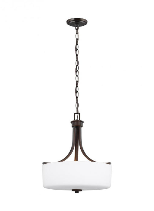 Generation Lighting Canfield modern 3-light LED indoor dimmable ceiling pendant hanging chandelier pendant light in bron | 6528803EN3-710