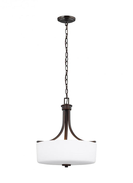 Generation Lighting Canfield modern 3-light LED indoor dimmable ceiling pendant hanging chandelier pendant light in bron