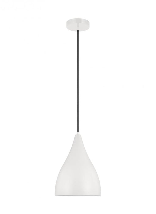 Visual Comfort & Co. Studio Collection Oden modern mid-century 1-light indoor dimmable small pendant in matte white finish with matte white