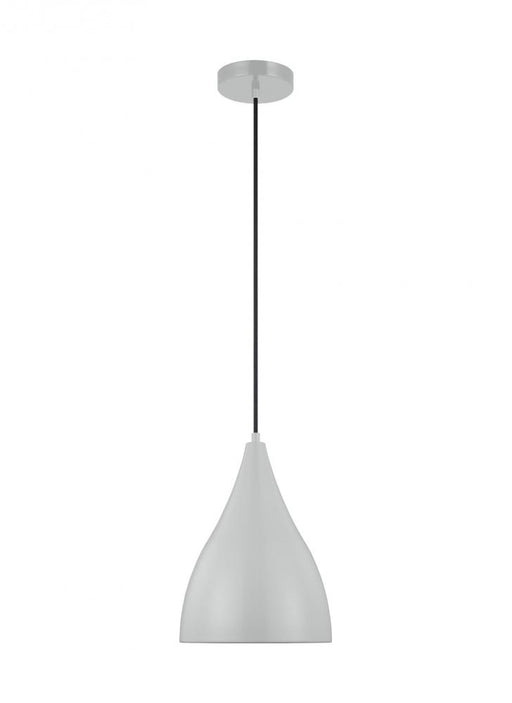 Visual Comfort & Co. Studio Collection Oden modern mid-century 1-light indoor dimmable small pendant in matte grey finish with matte grey s
