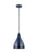 Visual Comfort & Co. Studio Collection Oden modern mid-century 1-light indoor dimmable small pendant in navy finish with navy shade