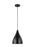 Visual Comfort & Co. Studio Collection Oden modern mid-century 1-light LED indoor dimmable small pendant in midnight black finish with midn