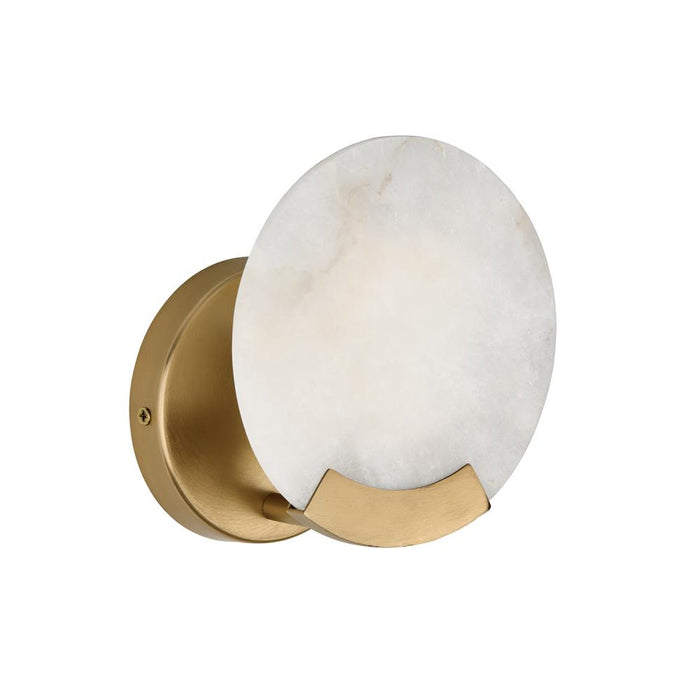1-light Sconce In Aged Brass With Natural Alabaster Stone | 654611AD