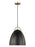 Visual Comfort & Co. Studio Collection Norman modern 1-light LED indoor dimmable ceiling hanging single pendant light in satin brass gold f