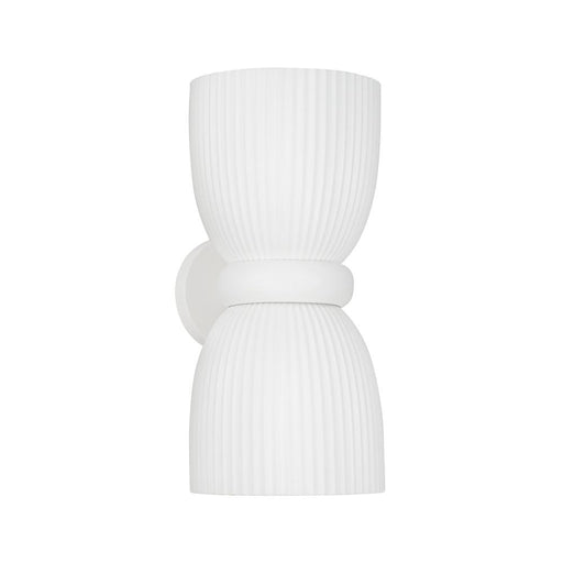 2-light Handcrafted Fluted Ceramic Sconce In Matte White | 656121CE