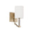 1-lt Wallchiere Sconce In Matte Brass With Clear Acrylic Accents And Cylindrical White Fabric Shades | 657011MA-715
