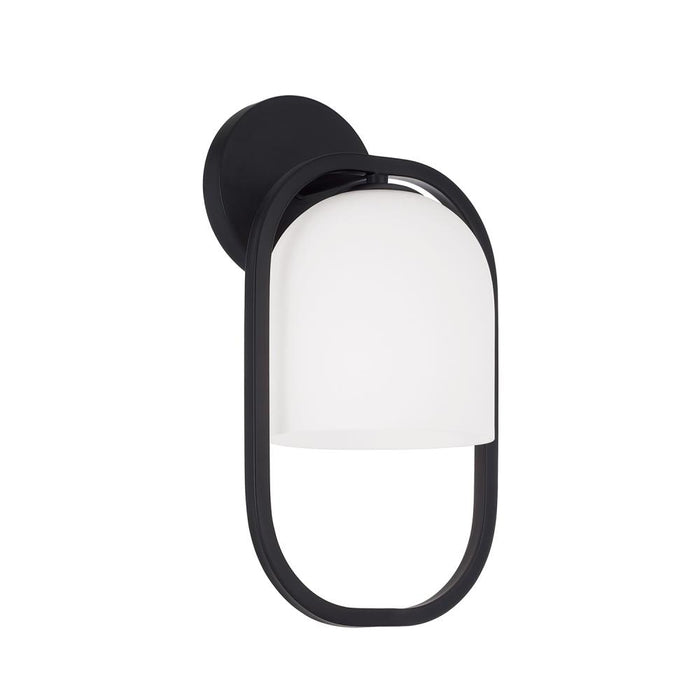 1-light Capsule Sconce In Matte Black With Soft White Glass | 657311MB-558