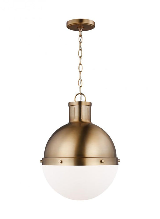 Visual Comfort & Co. Studio Collection Hanks transitional 1-light indoor dimmable medium ceiling hanging single pendant light in satin bras