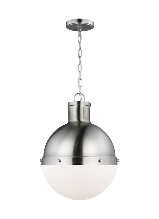 Visual Comfort & Co. Studio Collection Hanks transitional 1-light indoor dimmable medium ceiling hanging single pendant light in brushed ni
