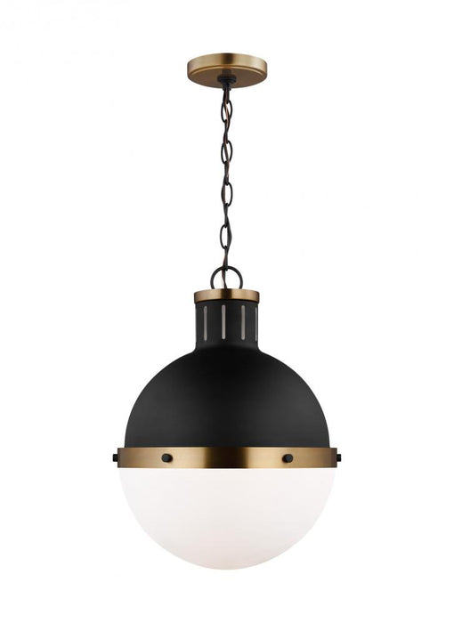 Visual Comfort & Co. Studio Collection Hanks transitional 1-light LED indoor dimmable medium ceiling hanging single pendant light in midnig