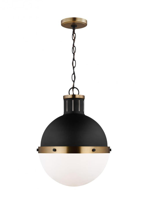 Visual Comfort & Co. Studio Collection Hanks transitional 1-light LED indoor dimmable medium ceiling hanging single pendant light in midnig