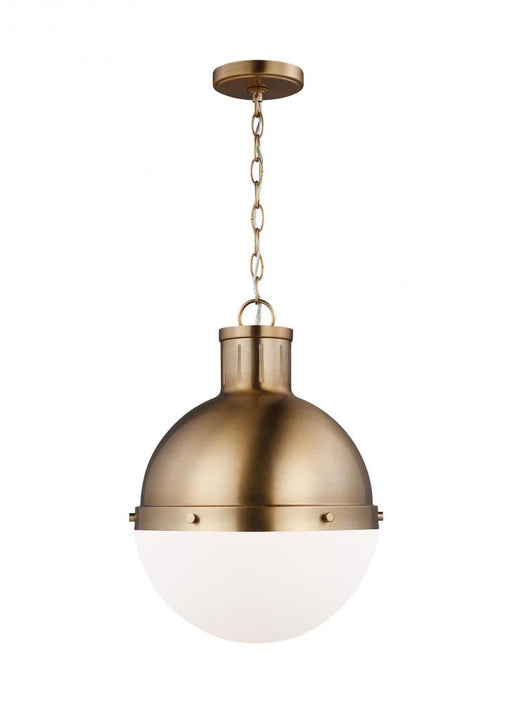 Visual Comfort & Co. Studio Collection Hanks transitional 1-light LED indoor dimmable medium ceiling hanging single pendant light in satin